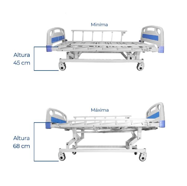 Cama Hospitalar DX3 3 Movimentos até 200 Kg - Dellamed - Image 2