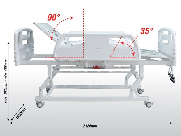 Cama Hospitalar Três Movimentos - Ortomobil - Image 2